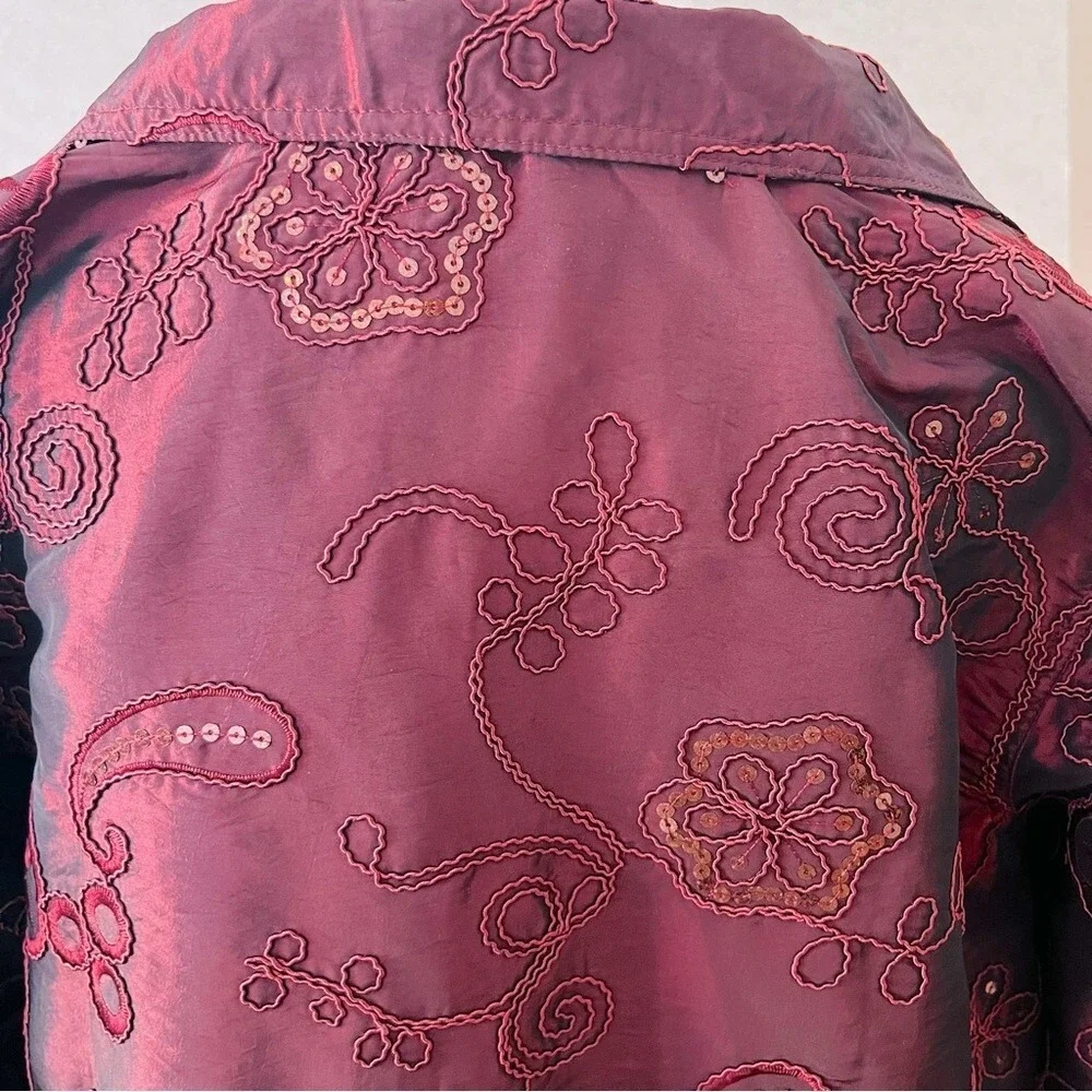 SUSAN GRAVER PLUS 1X EMBROIDERY ARTISITC‎ WHIMISICAL LINED LIGHTWEIGHT JACKET